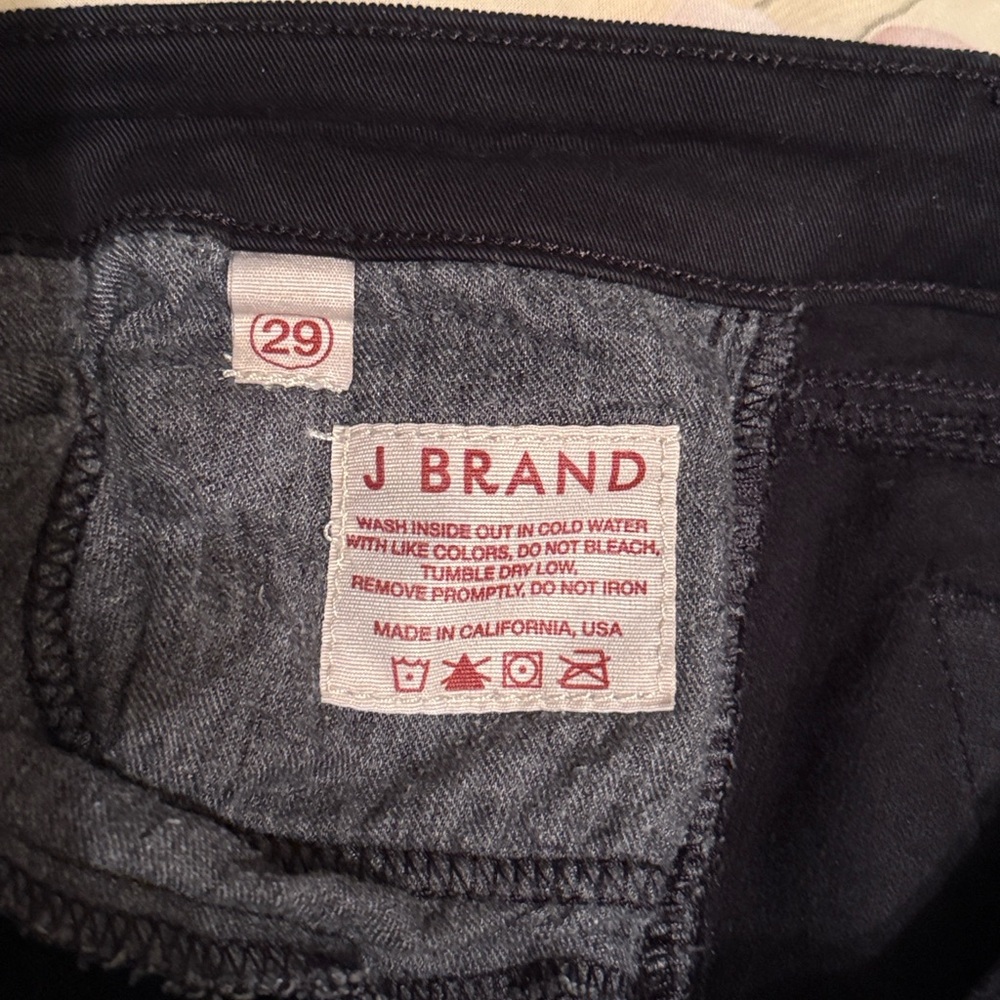 J BRAND Jeans Black Velvet Skinny Leg Mid Rise Pants Women's Waist Size 29 - Picture 7 of 7